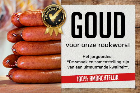 Rookworst met goud bekroond